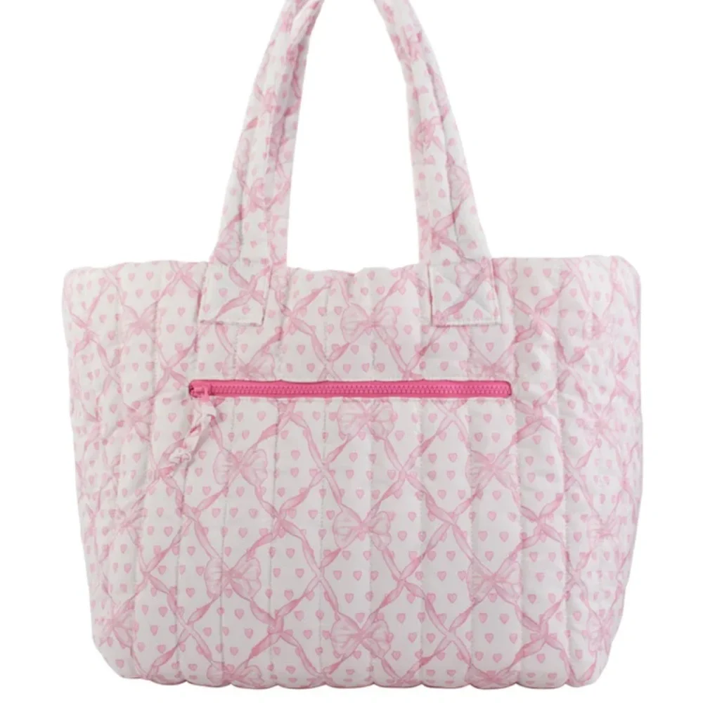 Roller Rabbit x Loveshackfancy Baby Bow Hearts Large Quilted Tote Purse Bag NWT - Picture 3 of 6